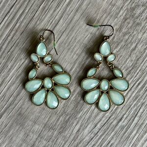 Mint Green Turkish Style Chandelier Earrings